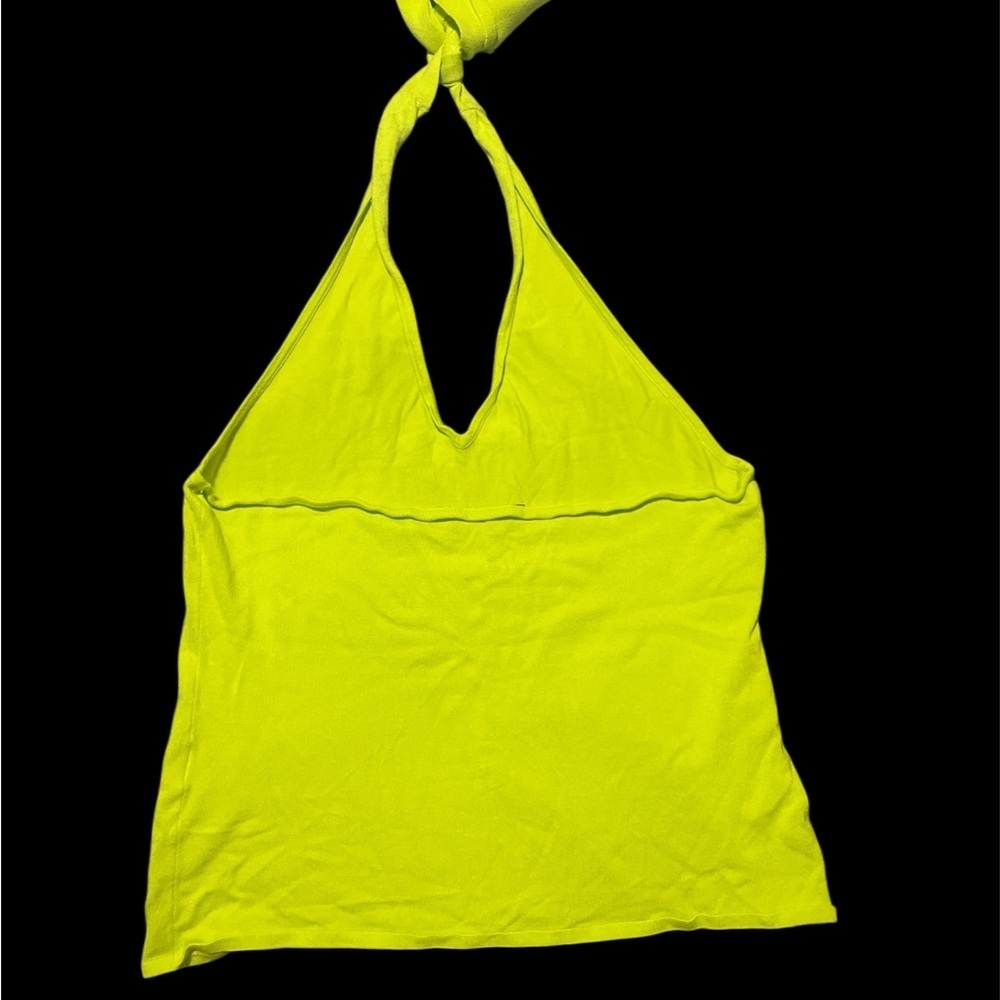 New York & Company Yellow Halter Tank Top - Picture 2 of 3